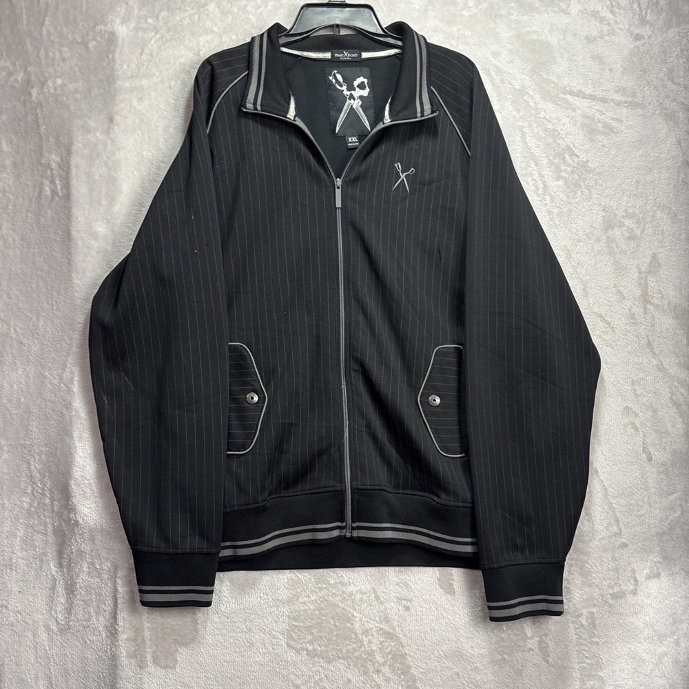 Marc Ecko Men's Size XXL Black/Gray Cut & Sew Zip Front Baseball Jacket